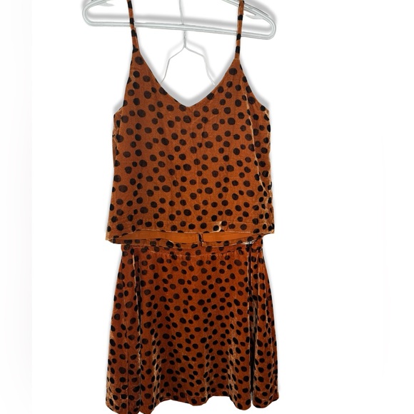 Madewell Velvet Button Front Dot Cami Skirt Set - Picture 7 of 13